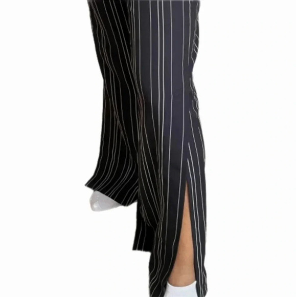 Zara Basic Thin Stripes Wide Leg Tie Waist Pants - Picture 7 of 9